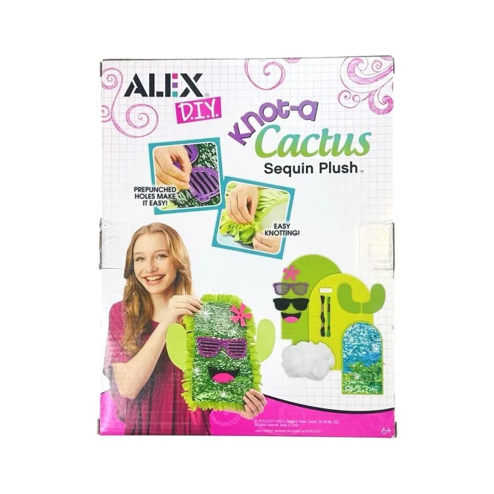 ALEX DIY Knot-A-Cactus Flip Sequin Plush